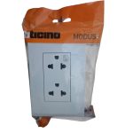 Tomacorriente Doble PT Modus 4 Blanco Bticino