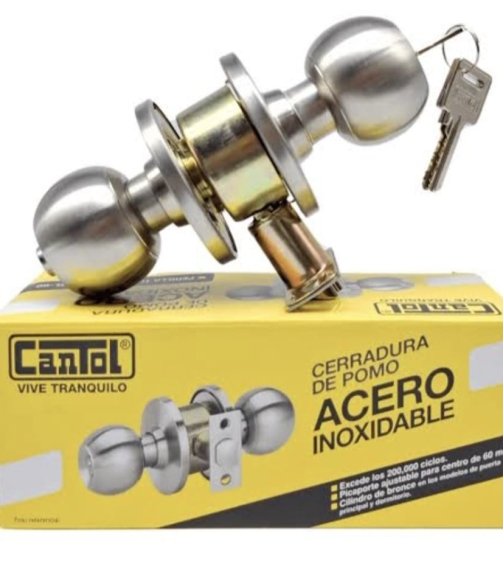 CERRADURA DE POMO ACERO INOXIDABLE CANTOL
