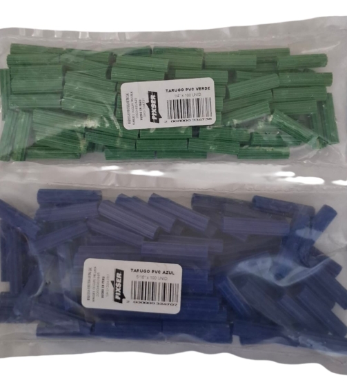 TARUGO PCV VERDE Y AZUL POR 100 UNID FIXSER